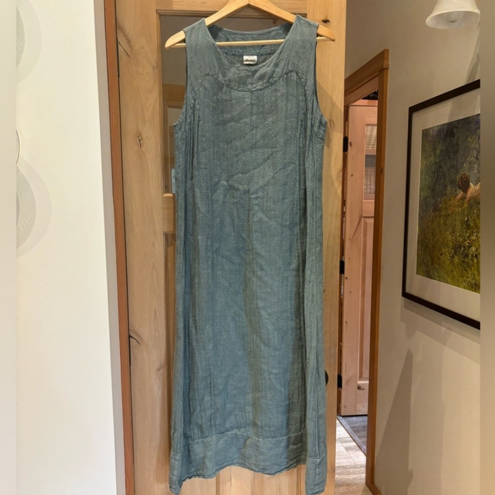 Sleeveless Casual Maxi Dress in Dusty Blue